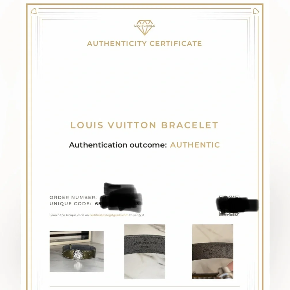 Louis Vuitton Olive Green Wish Bracelet with Silver Accent COA - Picture 8 of 9